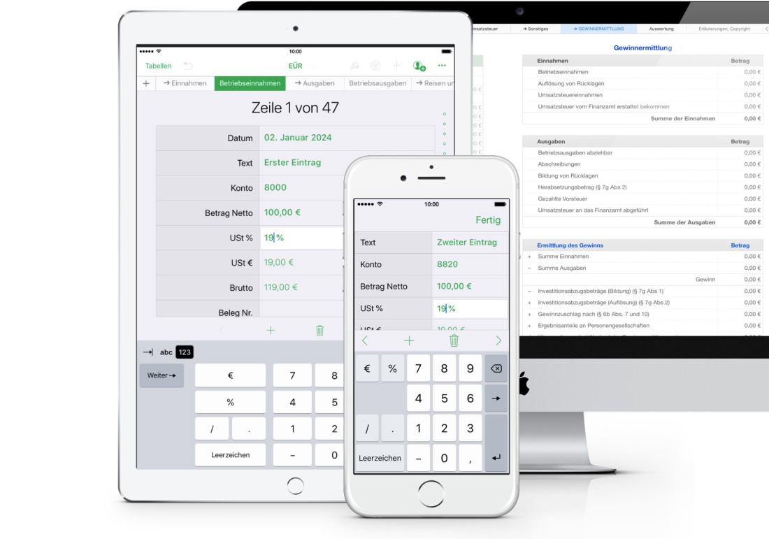 Vorlage Einnahmen-Überschuss-Rechnung 2024 für Mac und iPad OS