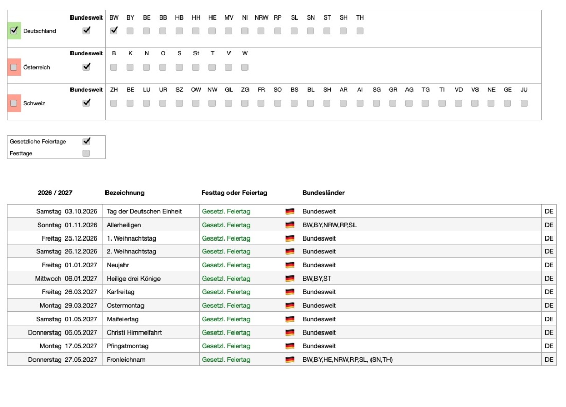 Numbers Vorlage Zeiterfassung Arbeitszeiterfassung Schuljahr Urlaub 2026