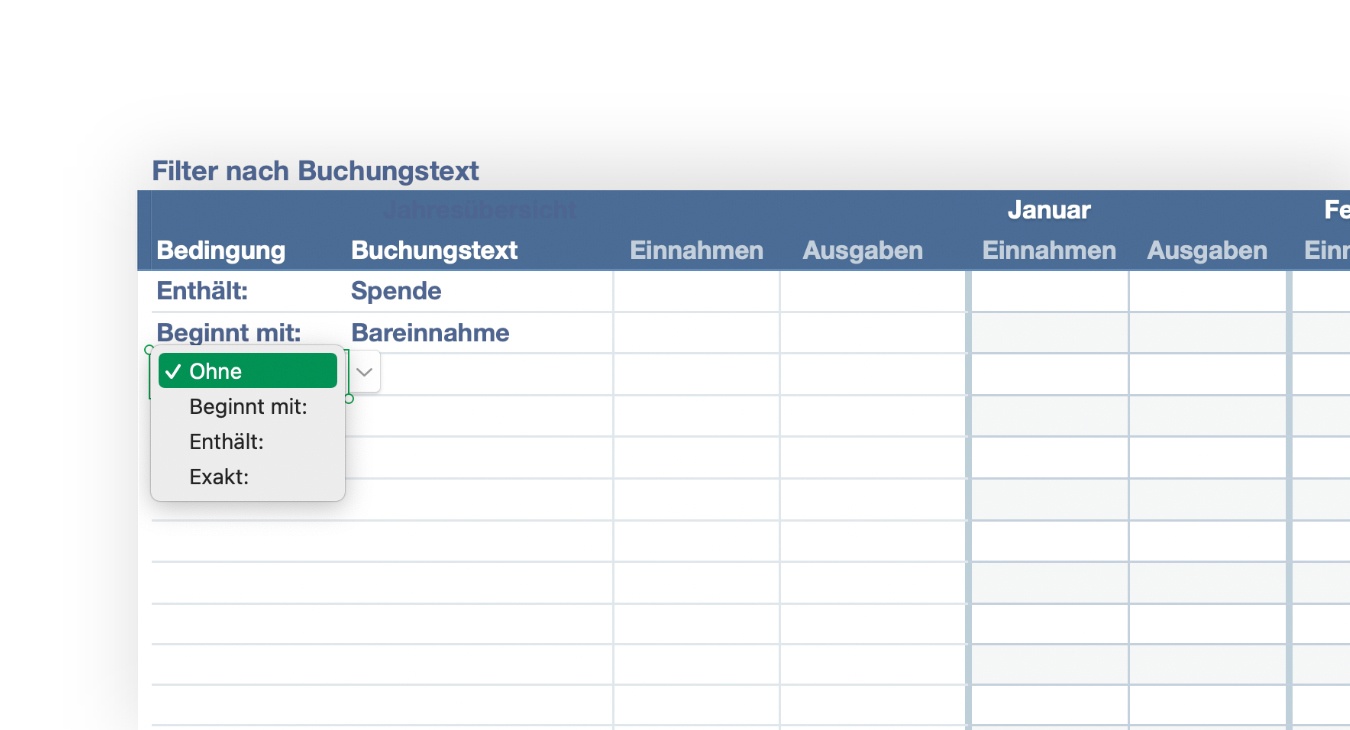 Numbers Vorlage Kassenbuch